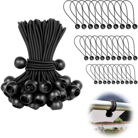 FREOSEN 50 Pièces Elastique pour Bâche 150mm Tendeur Elastique Convient pour Pavillon, Bâche, Camping, Tente, Rideaux Harnais d’Extension