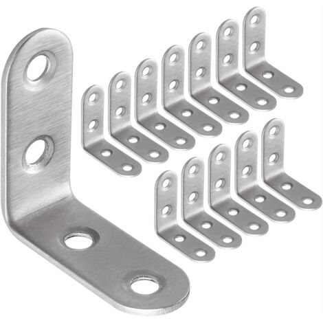 50 pièces en forme de L en acier inoxydable equerre metal,attaches de meubles equerre Code de coin des accessoires de quincaillerie équerre de fixation 4040mm1.8