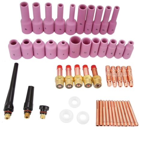 50 pièces/Ensemble WP-17/18/26 série Torche de Soudage TIG Consommables Accessoires TIG Joint Collet Corps gaz Lentilles Tasses