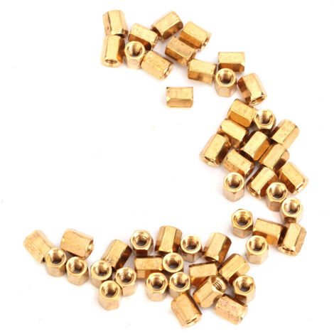 50 Pièces Entretoises Hexagonales Laiton M3 6mm pour Circuits Imprimés à Double Passage