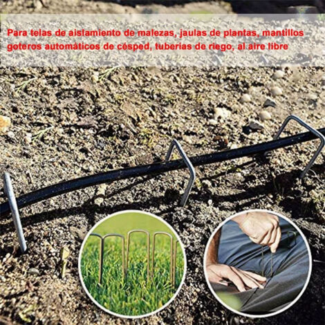 50 Pièces Épingle de Fixation en U pour Bâche Anti-herbe, Clôture et Toile de Protection, 4 mm x 4 cm x 15 cm -KZQ