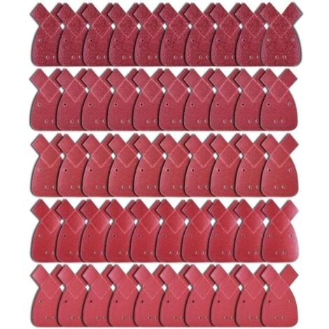 50 Pièces Feuilles Abrasives Feuille de Ponçage 10 X Grains 40/60/ 80/120/ 240 Papier Abrasif Triangles de Ponçage Fit Black and Decker Detail Palm Sander