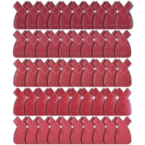 50 Pièces Feuilles Abrasives Feuille de Ponçage 10 X Grains 40/60/ 80/120/ 240 Papier Abrasif Triangles de Ponçage Fit Black and Decker Detail Palm Sander,