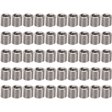 50 Pièces Filetage Métallique Insert Acier Inox Douille Réparation Trou Vis Kit 5-402D Unités US