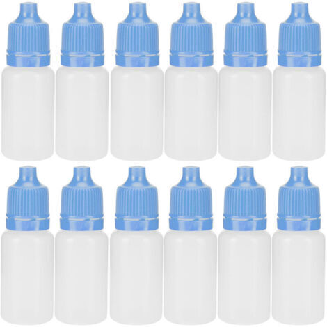 50 pièces flacons compte-gouttes vides 5ml souples pour liquides avec bouchons bleus