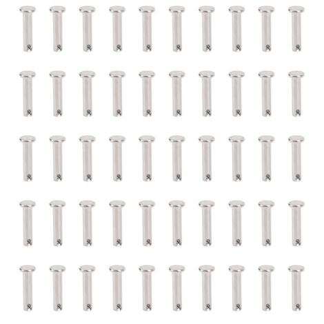 50 Pièces Goupilles Fendues Rondes Acier Inoxydable 304 Tête Plate pour Pièces Linéaires Mobiles M6x25mm