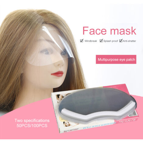 50 Pièces Masque de Protection Visage Jeté Après Usage pour Salon de Coiffure, Écran Anti-Vaporisateur, Couvre-Oeil pour Coupe de Frange et Outils de Coiffure