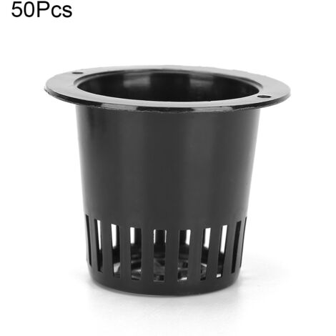 50 Pièces Panier de Culture Hydroponique Pot en Filet pour Plantes sans Sol Noir