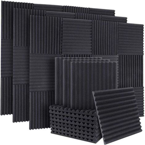 50 PièCes Panneaux Insonorisants en Mousse InsonoriséE Acoustique D'Isolation Phonique Cale pour Murs de Studio Plafond, 1X12X12 Pouces