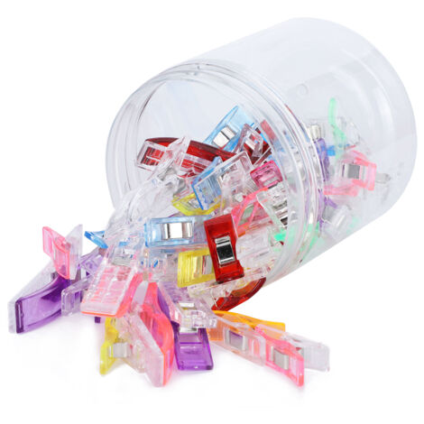 50 Pièces Pinces à Coudre Plastique Multicolores pour Couture, Patchwork et Positionnement Tissu