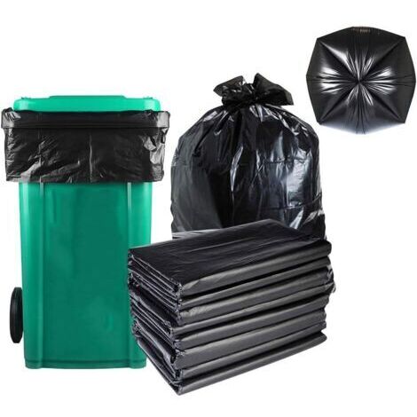 50 pièces, sacs poubelles, sacs poubelles en plastique noir, grands sacs poubelles épais, adaptés aux pelouses de cuisine à domicile, etc. (80100cm)