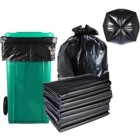 50 pièces, sacs poubelles, sacs poubelles en plastique noir, grands sacs poubelles épais, adaptés aux pelouses de cuisine à domicile, etc. (80100cm)