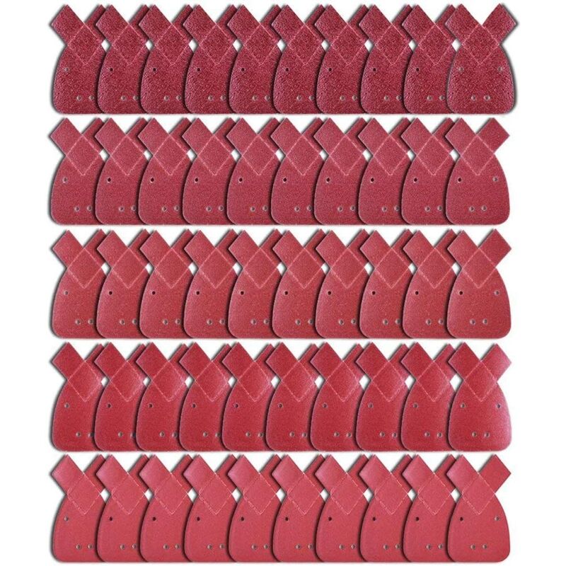 50 pieces sanding sheets, sanding sheet, 10 x grain 40/60/80/120/240, sandpaper, sanding triangles, suitable for Black and Decker Detail Palm Sander