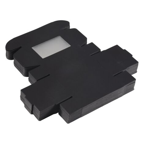 50 PièCes SéRies Mini BoîTes en Papier Kraft avec FenêTre, BoîTe de Friandises pour Savon Fait Maison, Boulangerie (Noir)