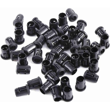 50 Pièces Support LED Noir Nylon - Douille Diode 5mm avec Clip Fixation