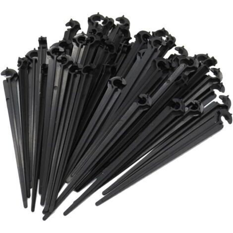 50 pièces Support Tuyau Arrosage pour Fixer et Guider Le Tuyau de Distribution Dans La Terre, 4/7 mm Goute a Goute Arrosage Exterieur pour Tuyau Arrosage Irrigation Jardin