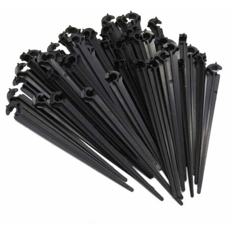 50 pièces Supports de Tuyau Fixation au Sol pour Piquets, Supports de Tiges Fixes pour Tuyaux d'Irrigation et d'Arrosage de Jardin