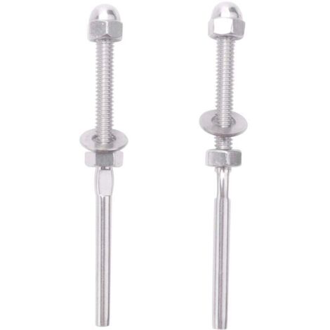 50 Pièces Tendeur de Câble Garde-Corps Main Courante en Acier Inoxydable, Embout Goujon Fileté pour 1/8 Pouce (50 Paquets )