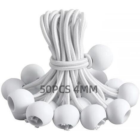 50 Pièces Tendeur Elastique, 150mm Flexible Bache Sandow Elastique Boule pour Bache, Tentes, Camping, Bannières -