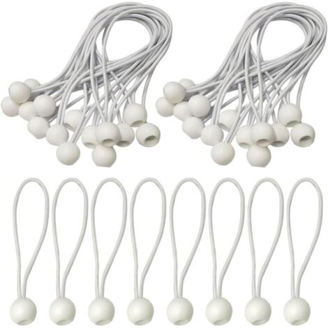 50 Pièces Tendeurs Elastique,Tendeur Elastique Boule,Tendeur Bache, Tendeur avec Boule,Sandow Elastique pour Bache,Tentes,Camp