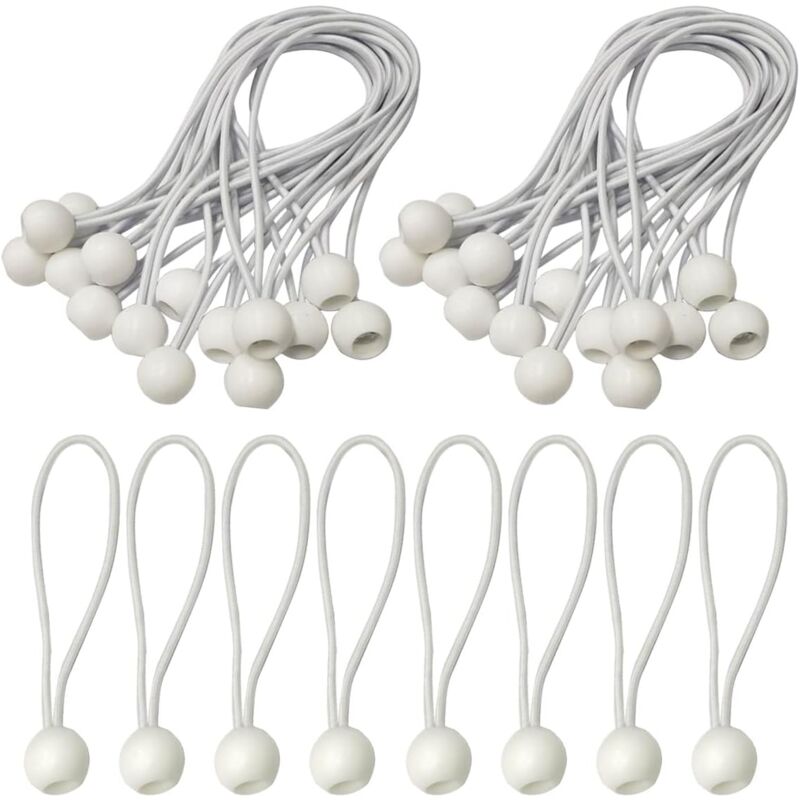 50 Pièces Tendeurs Elastique,Tendeur Elastique Boule,Tendeur, Tendeur avec Boule,Elastique pour ,Tentes,Camping