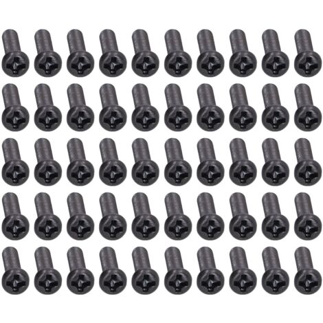 50 pièces vis à métaux tête cylindrique acier zingué noir filetage entier DIN 7985 M3x12 boulons fixation