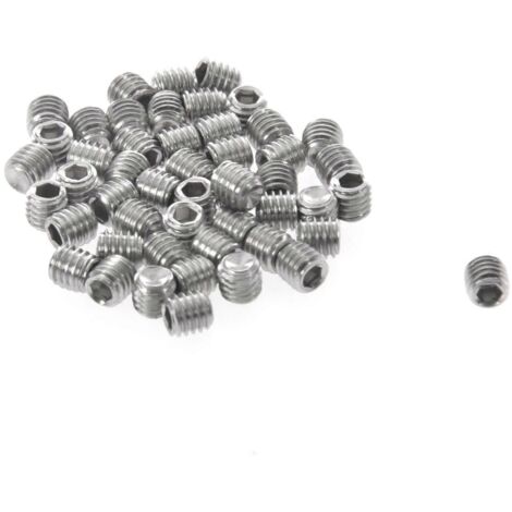 50 pièces Vis à tête hexagonale creuse M3 x 3mm Acier inoxydable Argent