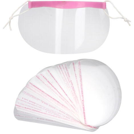 50 Pièces Visière Faciale Jetable Transparente avec Bandeau pour Salon de Coiffure à Domicile
