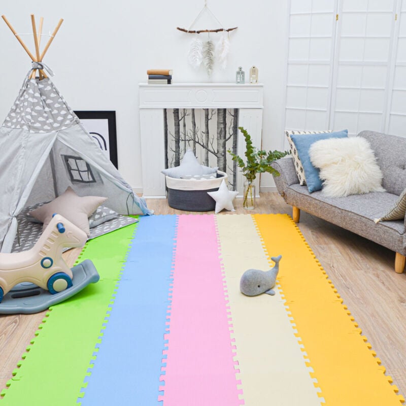 

50 Piezas Alfombra Puzzle para Bebés y Niños - 30x30 Suelo Goma EVA Tapete Juego