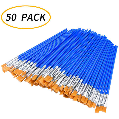 50 pinceaux plats, petit pinceau en vrac pour la peinture de détail