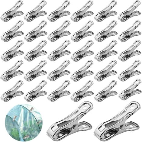 50 pinces de fixation en acier inoxydable pour serre, filet de jardin