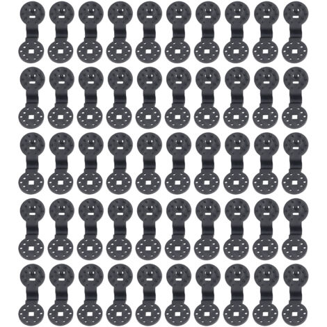 50 pinces de fixation rondes en plastique anti-oiseaux pour toile d'ombrage de serre ou de jardin.