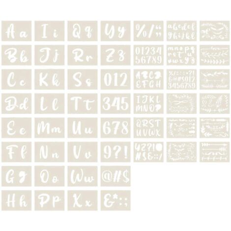 50 pochoirs de calligraphie alphabet - Réutilisables