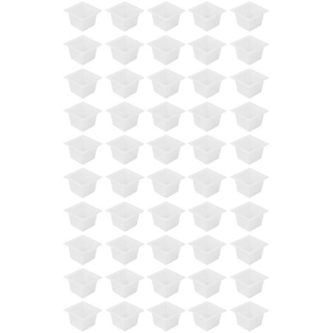 50 Pots Carrés Hydroponiques pour Culture sans Sol - Paniers de Jardinage Blancs