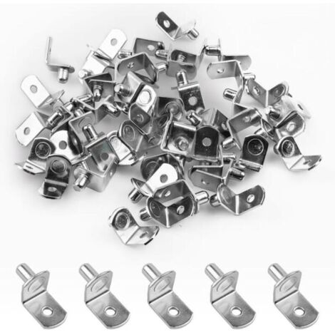 50 punaises plaquées argent de 6 mm avec trous pour la fixation des panneaux d'armoires, accessoires de quincaillerie pour meubles de garde-robe