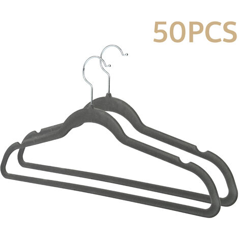 50 Pz Grucce con Velluto, Appendiabiti, Antiscivolo, Sottili, Salvaspazio，grau