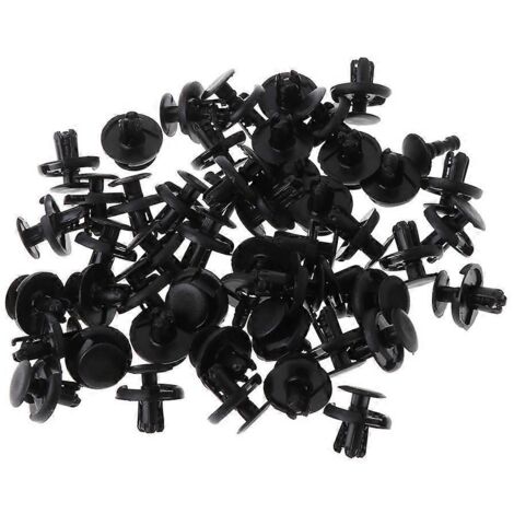 50 rivets de fixation en plastique noir avec trou de 7 mm pour pare-chocs, clips de pression pour Suzuki