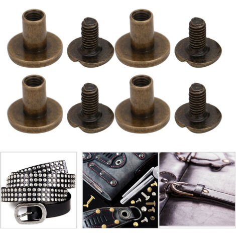 50 Rivets Plats en Cuivre 8mm pour Reliure de Carnets, Kit de Rivetage pour Bracelets en Cuir et Accessoires en Bronze