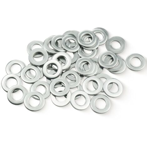 50 - Rondelle Plate - Acier Inoxydable - Résistance Corrosion - Fixation Vis Boulon Ecrou - Intérieur Extérieur Bricolage - Argenté - M6 x 12mm