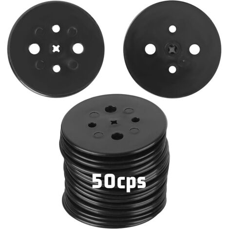 50 Rondelles Noires en Plastique pour Fixer des Feuilles De Paillage Agrafes De Jardin Jardin Ancrage Au Sol Bâches Filets Pelouses Synthétiques Joints d'ancrage Au Sol en Plastique