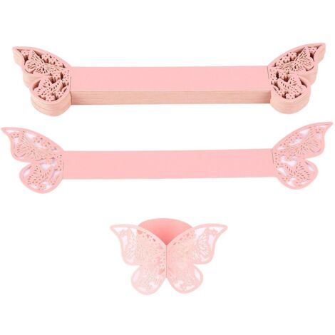 50 ronds de serviette papillon roses