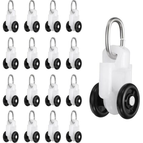 50 rouleaux de fixation pour fenêtres, supports de rail en plastique noir pour profilés