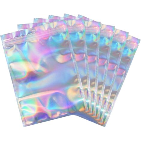 50 sachets refermables Mylar 10x12 cm arc-en-ciel pour conservation café, thé, bonbons, épices, anti-humidité