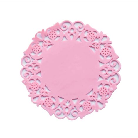 50 serviettes de table rondes décoratives rose lilas 9 cm