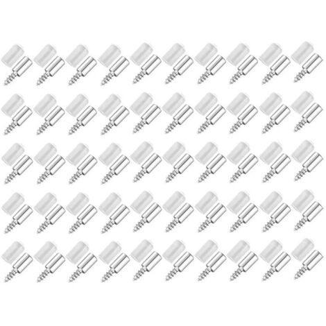 50 soportes de tornillos autorroscantes para estantes, soportes para laminado de gabinetes, para estantes de vidrio, etc.