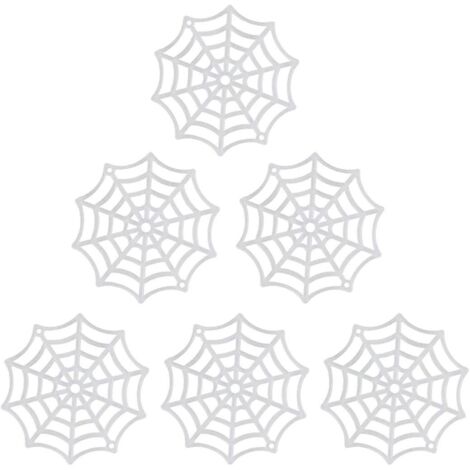50 sous-verres en plastique à motif toile d'araignée, cadeaux de fête d'Halloween (lumineux)
