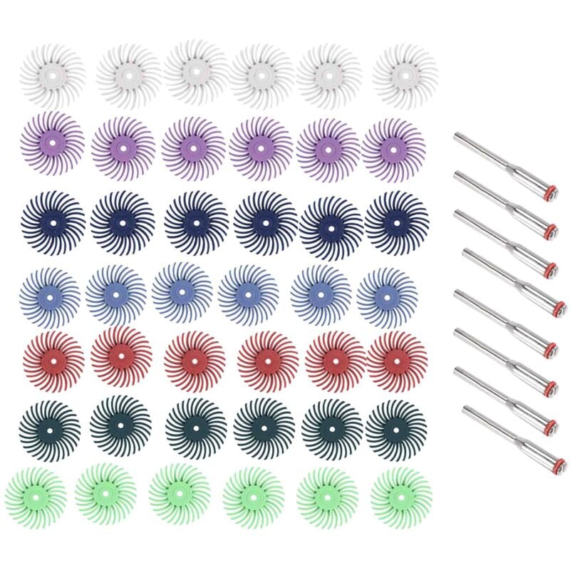 Image of 50 Stücke 1 Zoll Radial Bristle Disc Kit 3mm Schaft Detail Polieren Rad