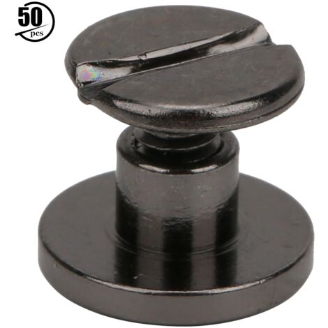 50 Stück 6,5 mm Messing-Flachkopfnieten/-bolzen für Heimwerker- und Lederarbeiten, Nietpistolen-Rückschrauben
