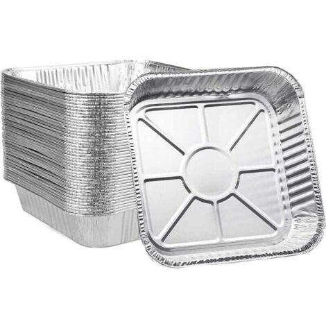 50 Stück Aluminium-Backbleche, 20 cm x 20 cm x 4,5 cm, Einweg-Bratformen, gefriergeeignete Pfannen für Partys, Lieferdienste, Take-away-Gerichte, Aufbewahrung, Catering-Behälter
