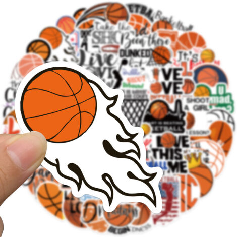 50 Stück Basketball-Sport-Graffiti-Aufkleber für Koffer, Gitarre und Laptop